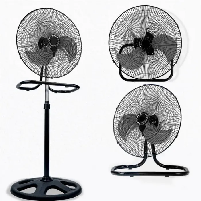 Вентилятор 3 в1 Wimpex 1807 Чорно - Сріблястий підлоговий настільний настінний охолоджувач з 3 швидкостями