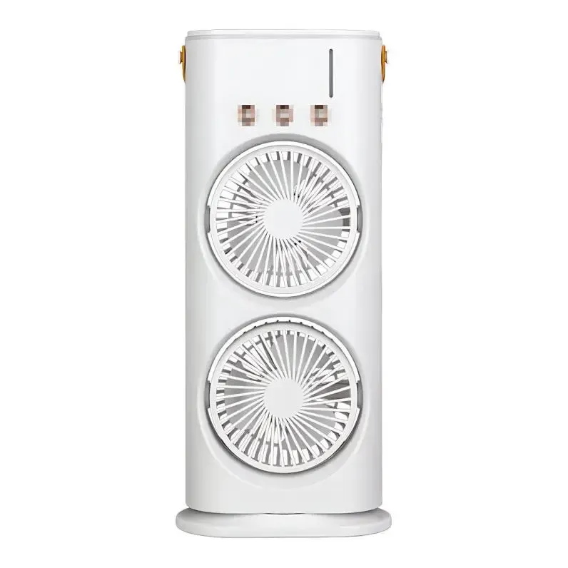 Вентилятор настільний подвійний з охолодженням Double-ended Spray Fan LED-підсвічування 3 швидкості, розпилювач водяного туману