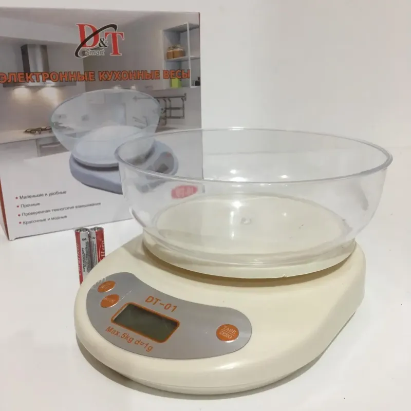 Ваги кухонні до 5 кг із чашкою D&T Smart DT-02