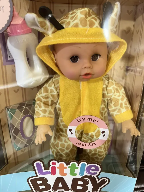 Лялька пупс, що розмовляє з пляшечкою та серветками Little Baby