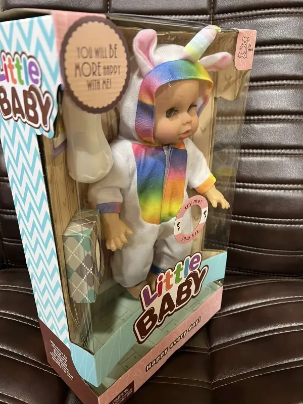 Лялька пупс, що розмовляє з пляшечкою та серветками Little Baby