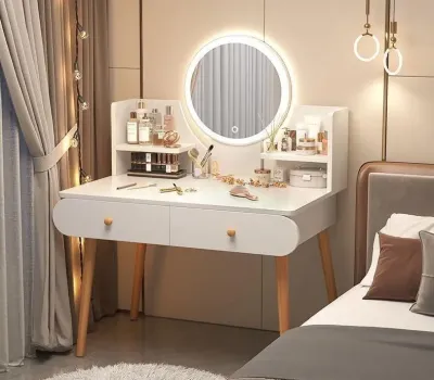 Макіяжний стіл з дзеркалом/Стіл для макіяжу з ящиками та дзеркалом