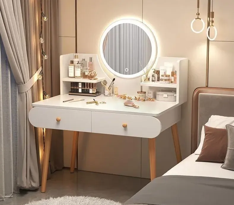 Макіяжний стіл з дзеркалом/Стіл для макіяжу з ящиками та дзеркалом