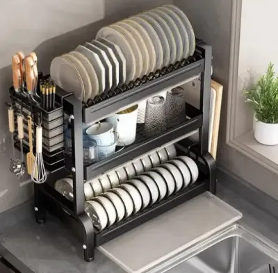 Сушарка органайзер для кухонного посуду триярусна