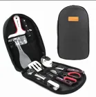Набір для барбекю 13 предметів, набір для барбекю з нержавіючої сталі в алюмінієвому футлярі, професійний набір для барбекю.