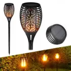 60 см Водонепроникний садовий ліхтар на сонячній батареї вуличний світлодіодний світильник на сонячній батареї з ефектом полум'я Solar flame led light sensor activated