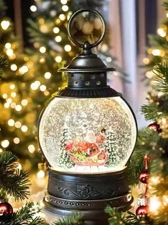 Чарівний ліхтар круглої форми "З анімацією" 26 см., новорічний світильник
