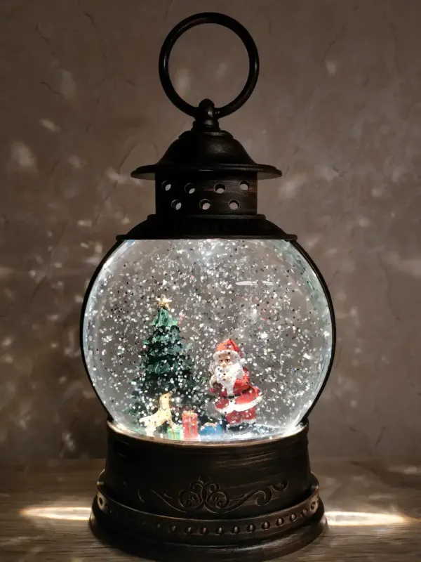 Чарівний ліхтар круглої форми "З анімацією" 26 см., новорічний світильник