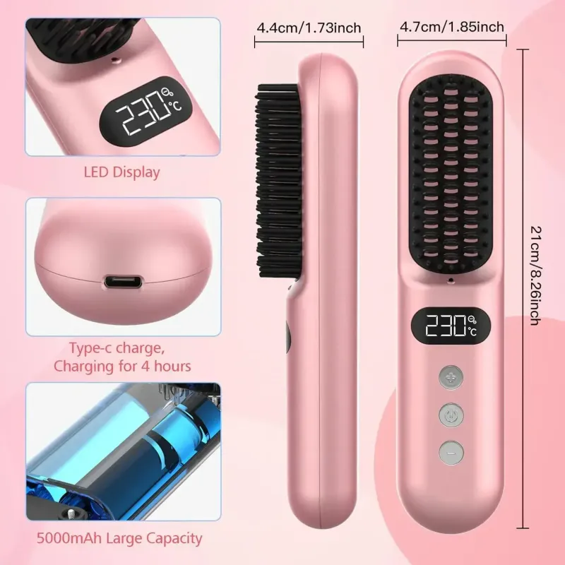 Випрямляюча щітка для укладання волосся Gabrella Hair Straightener Brush