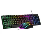 Ігровий комплект клавіатура та миша навушники килимок 4в1 Linmoni TF-400 Kit з RGB підсвічуванням для геймерів