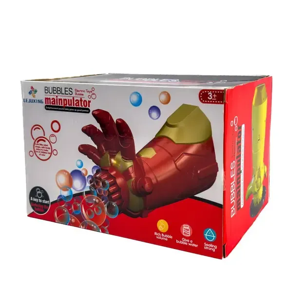 Іграшка-генератор мильних бульбашок рукавичка зі світловими ефектами