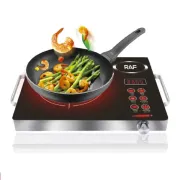 Інфрачервона одноконфоркова електроплита RAF.8003, Електрична настільна плита зі склокераміки для дому, Потужна сенсорна побутова плитка