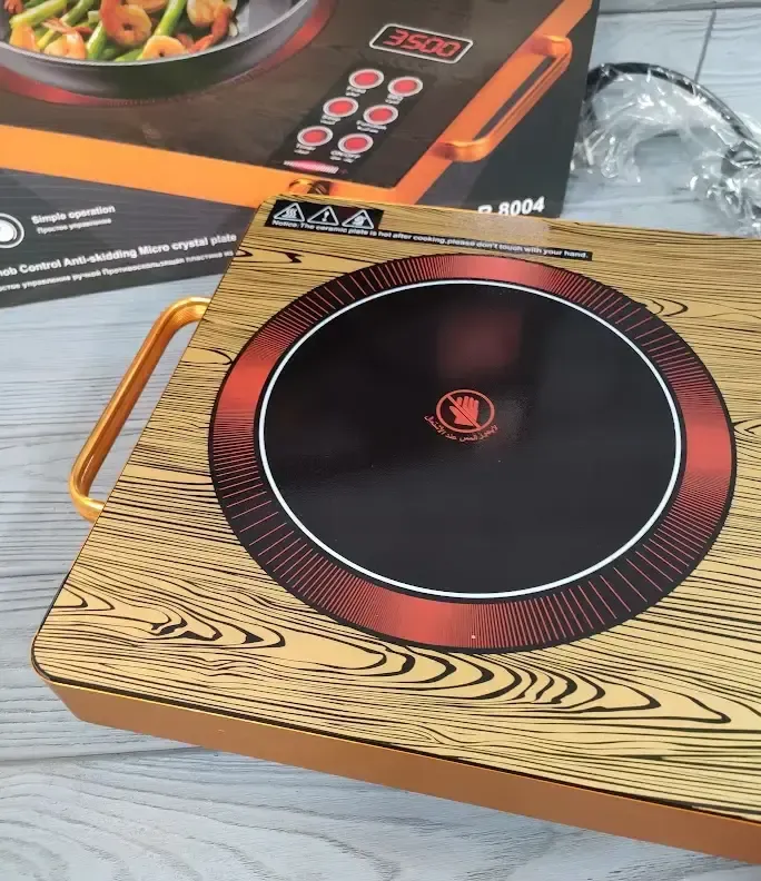 Інфрачервона плита RAF 8004 настільна кухонна електрична одноконфоркова з таймером 2200 Вт коричневий