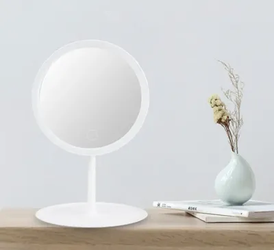 Дзеркало для макіяжу, дзеркало косметичне з LED з яскравим лід підсвічуванням, вбудованим акумулятором, біле