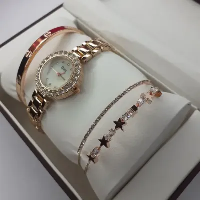 Жіночий подарунковий набір ювелірні вироби Кулон, годинник, браслет у подарунковій упаковці W1-D1