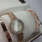 Жіночий подарунковий набір ювелірні вироби Кулон, годинник, браслет у подарунковій упаковці W1-D1