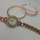 Жіночий подарунковий набір ювелірні вироби Кулон, годинник, браслет у подарунковій упаковці W1-D1