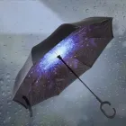 Парасолька Lesko Up-Brella Зоряне небо складається парасолька у зворотному напрямку довга ручка антизонт хіт
