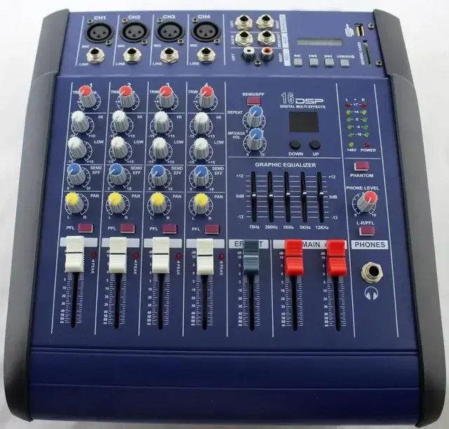 Звуковий пульт мікшерний  MX 4200D-2A аудіокшер звуковий пульт мікшерний 4-канальний підсилювач